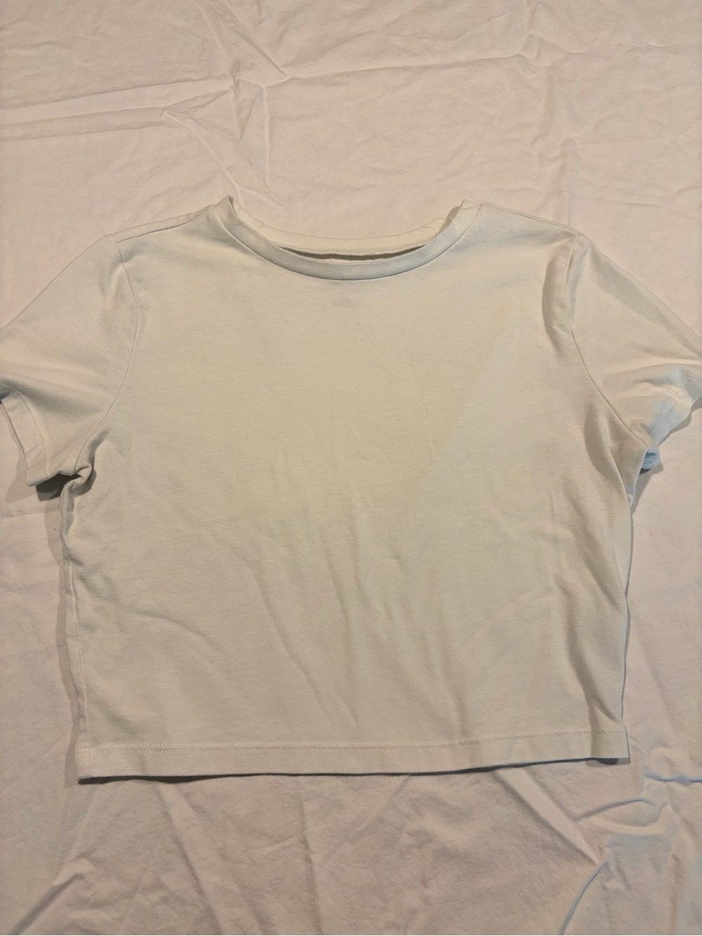 wild fable White Crew Neck Crop Tee